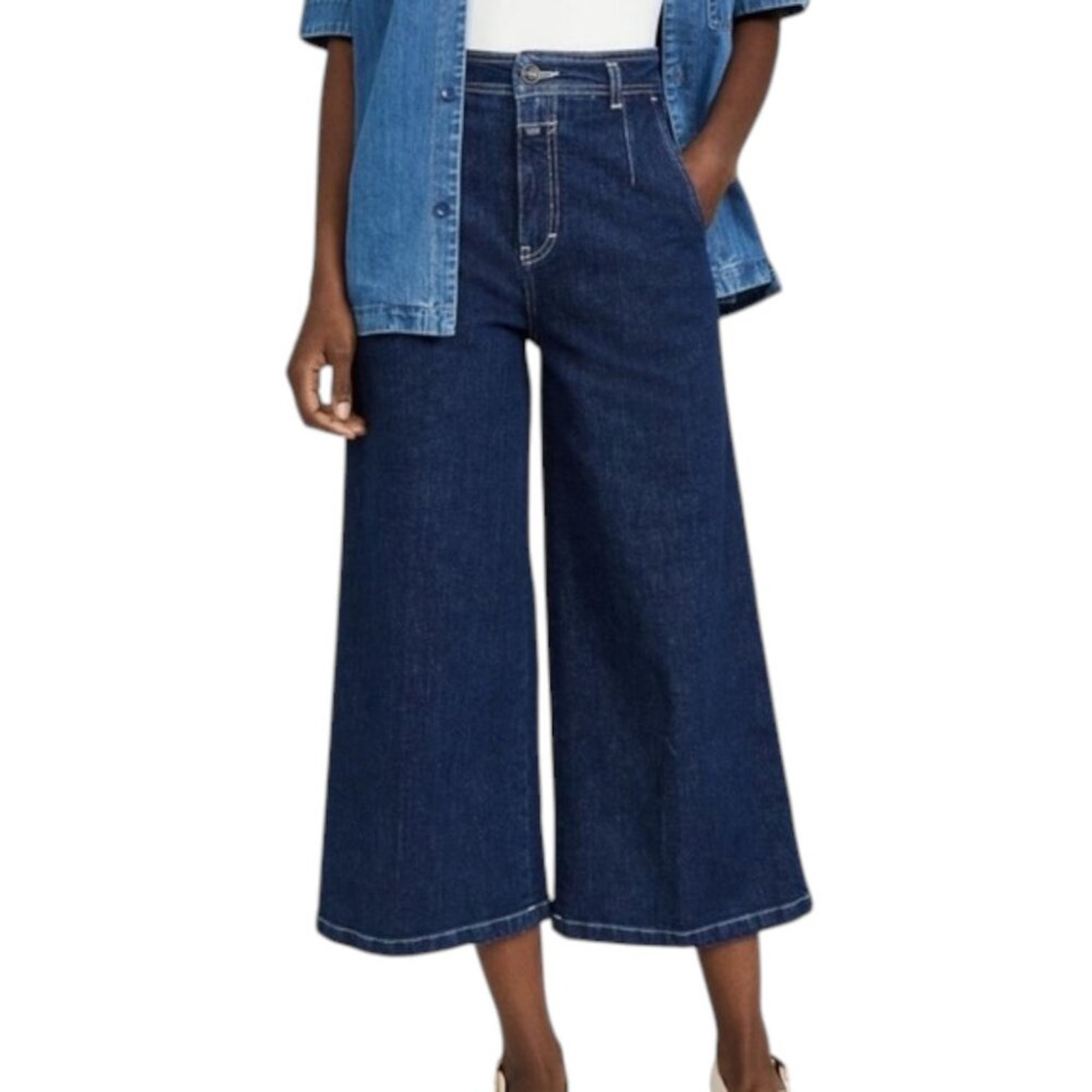 Closed Leira Wide Leg Crop Jeans Runs Small 24x23 Dark Wash Culotte Denim